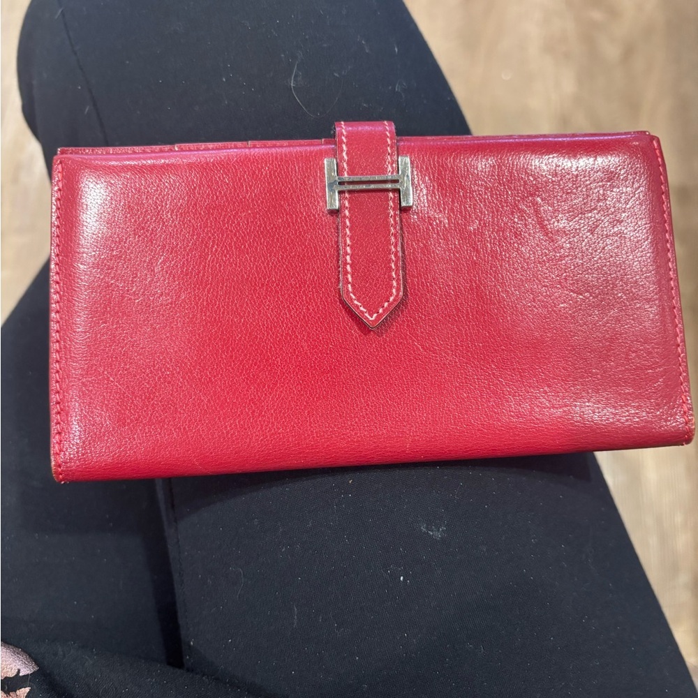 Hermes Vibrant Red Leather Wallet